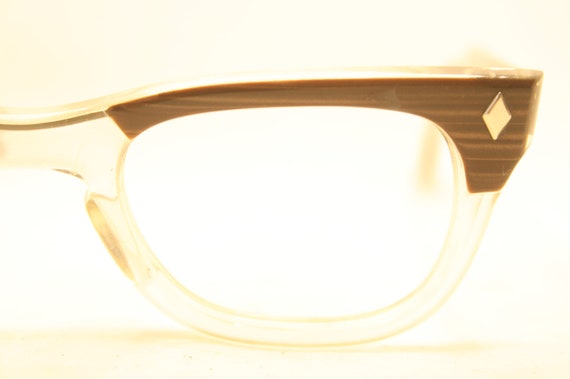 Vintage Brown Fade Horn Rimmed Glasses Eyeglass F… - image 4