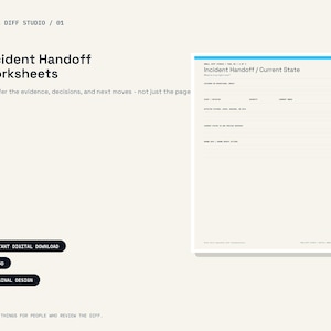 Incident Handoff Worksheets for On-Call Engineering Teams