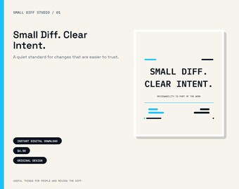 Small Diff, Clear Intent Developer SVG and Code Review Quote