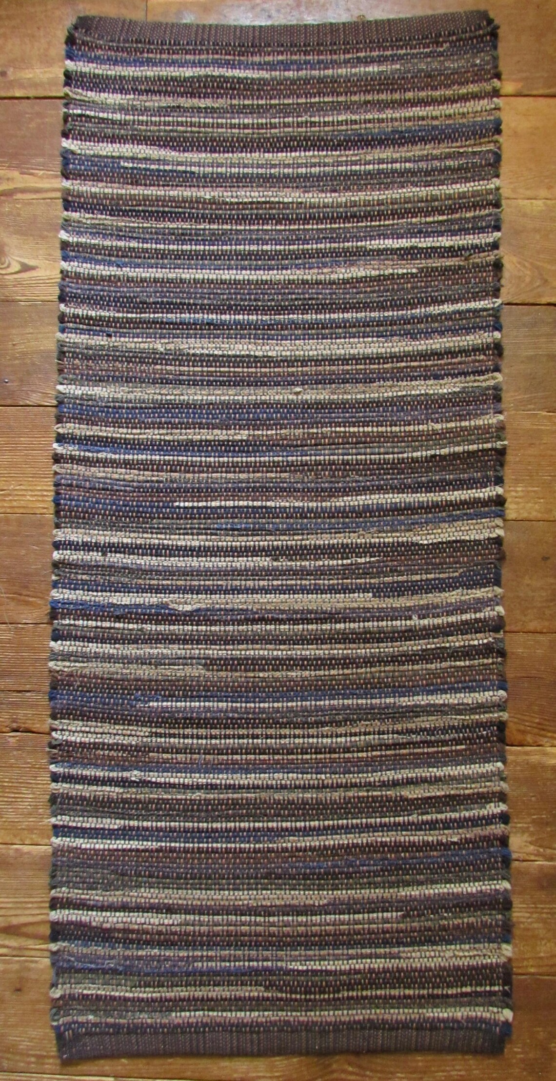 Traditional Hit or Miss Rag Rug Handwoven Hardworking Earth Friendly 22 ...