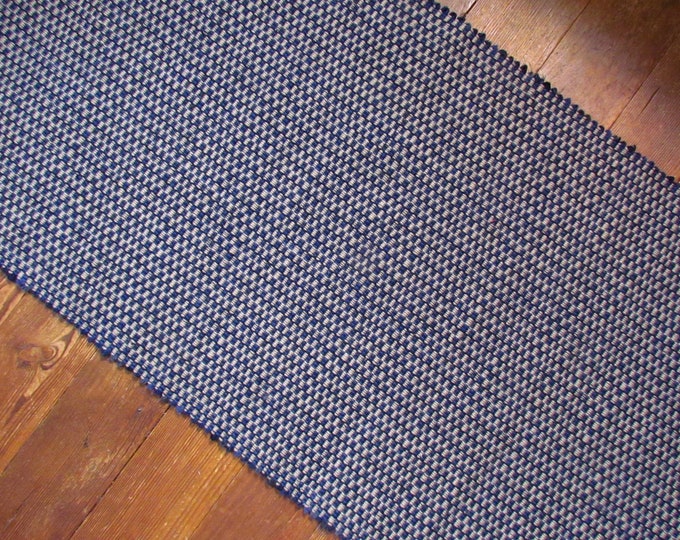 Blue Rag Rug Runner 200 Year Recycling Tradition Etsy