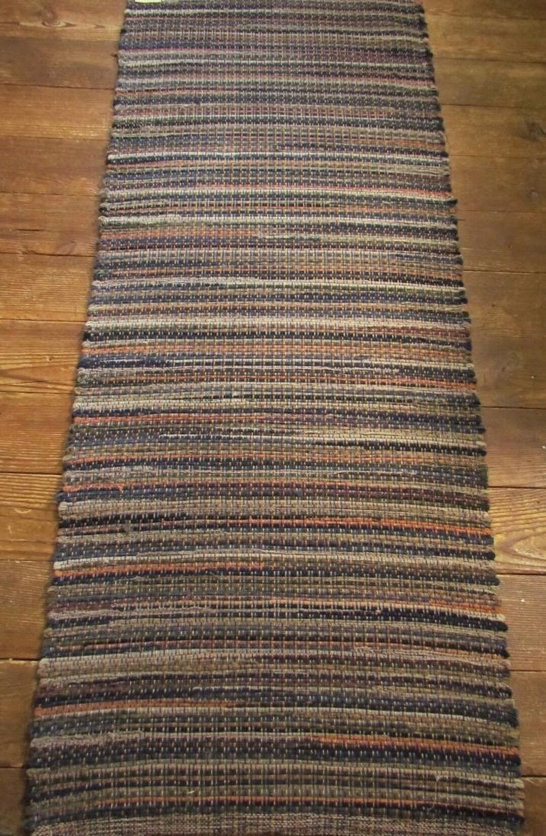 Handwoven Traditional Hit or Miss Cotton Rag Rug Runner 26