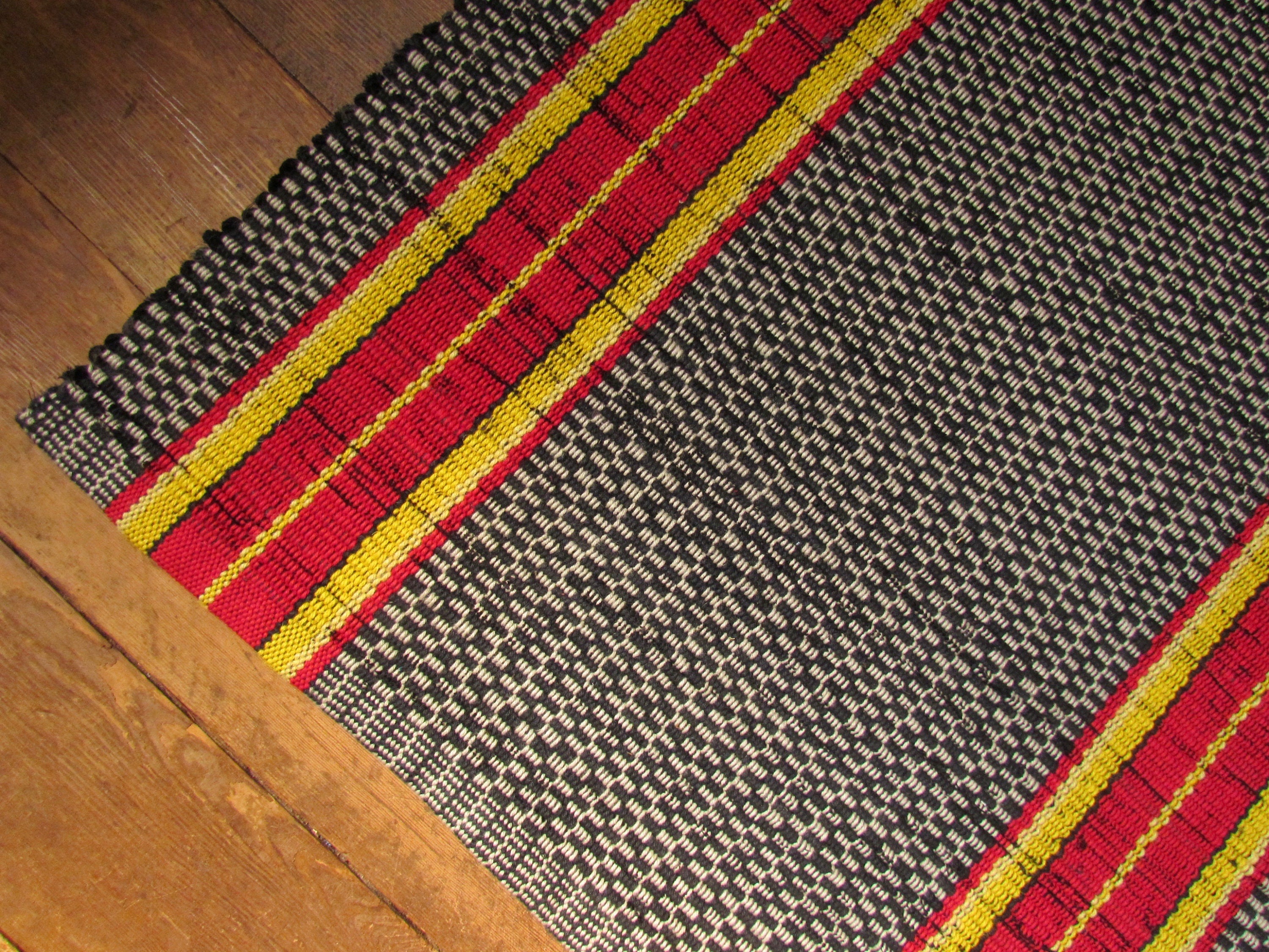 Handwoven Rag Rug Farm House Stripe Bold and Bright and Always Recycled Etsy