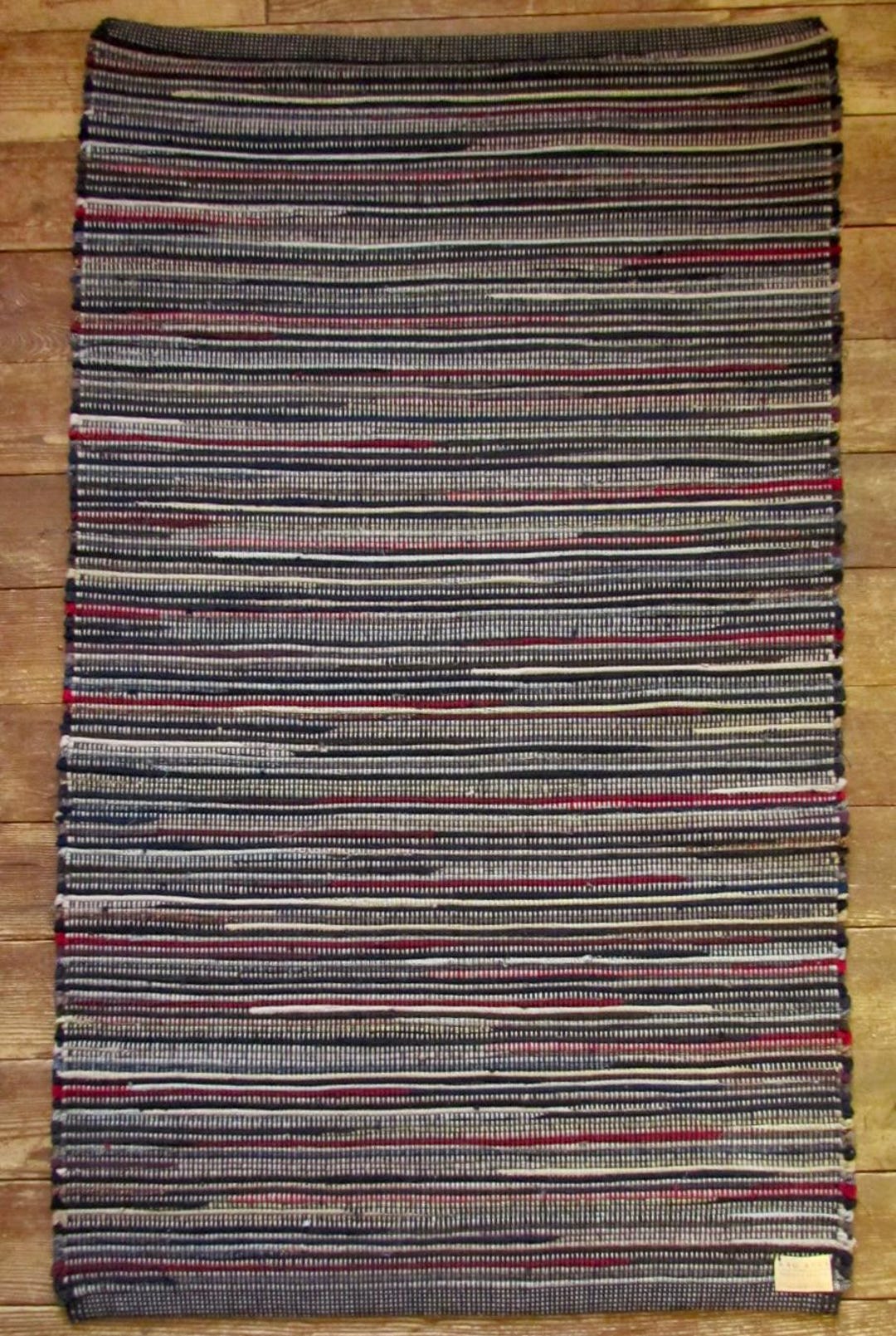 Gray Wool Rag Rug Wool Rag Rug 3' X 5' Traditional Hit or Miss Earthy Recycled Timeless ...