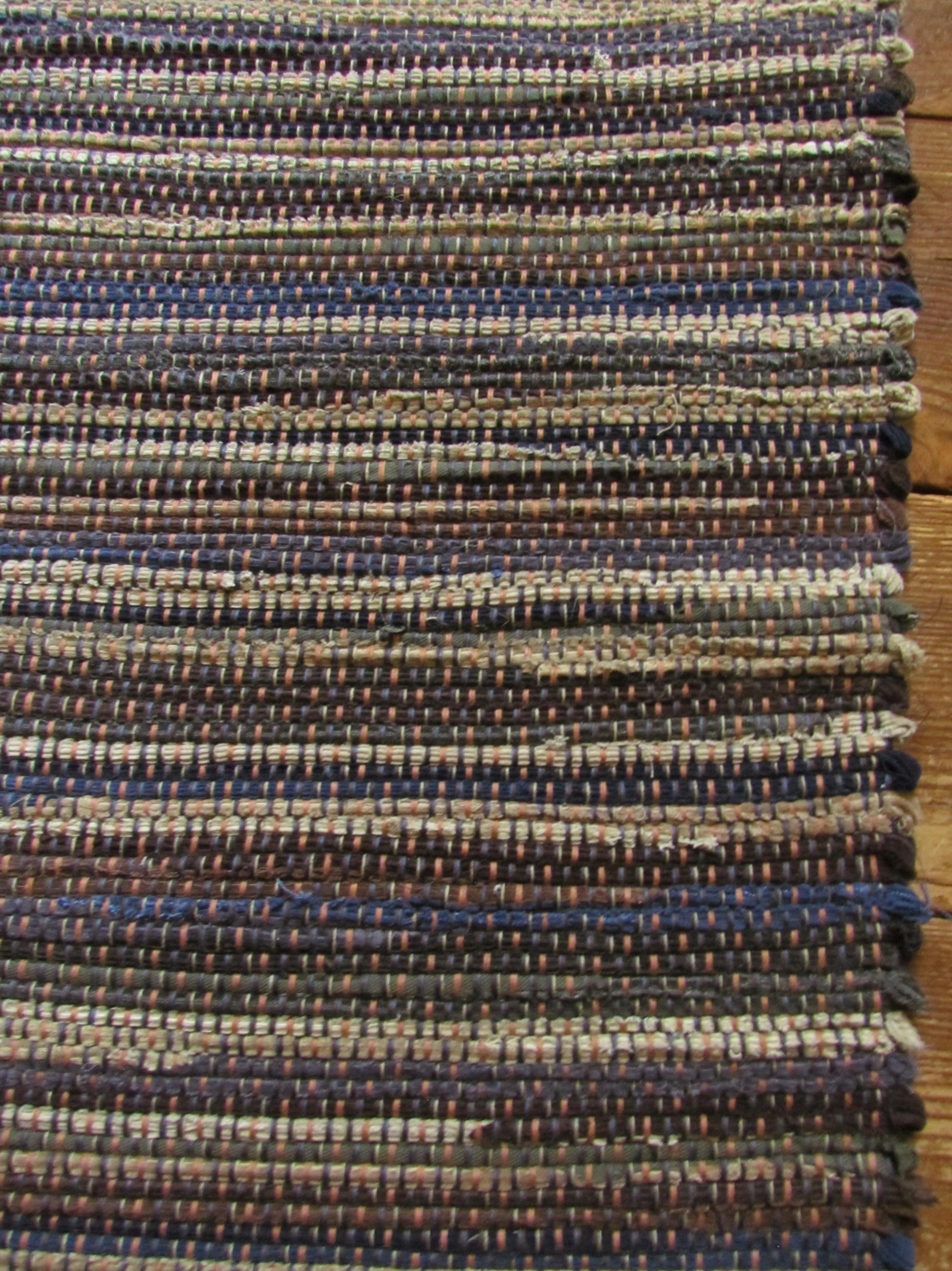 Traditional Hit or Miss Rag Rug Handwoven Hardworking Earth Friendly 22 ...