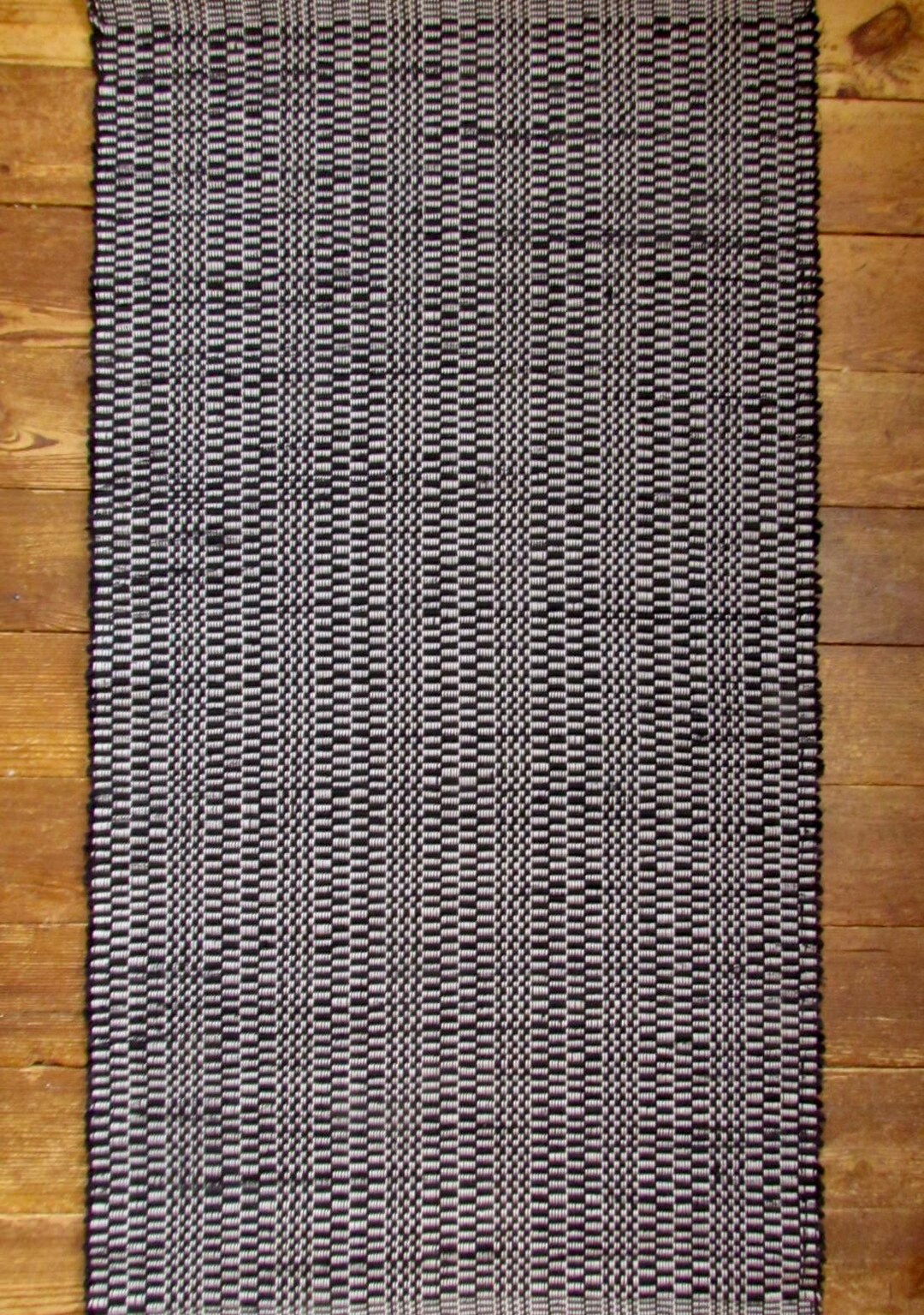 Rag Rug Black and Pale Gray Cotton Stylishly Simple 28