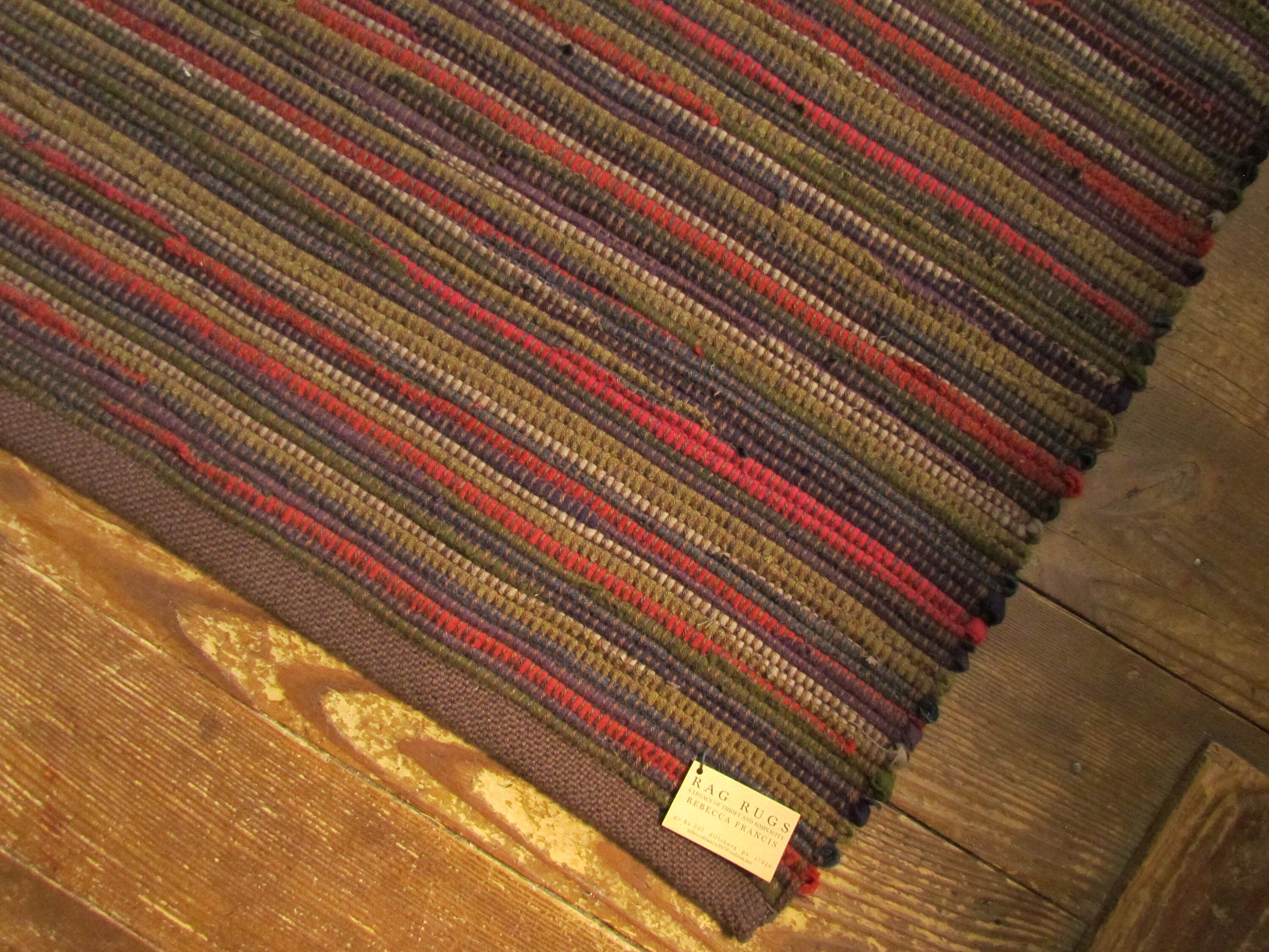 Woven Wool Rag Rug Handwoven Wool Rag Rug 33.5