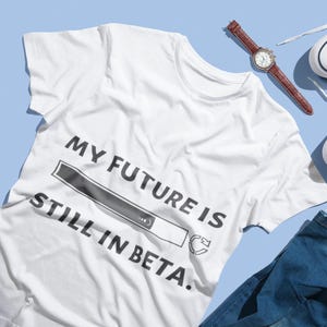 T-shirt « Futur en bêta », T-shirt humoristique pour codeur, T-shirt pour programmeur, Cadeau geek