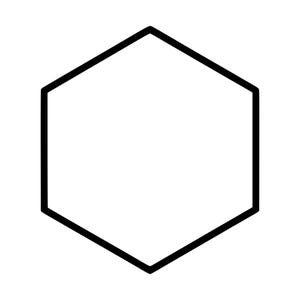Puede incluir: Un contorno negro simple de una forma hexagonal regular. La figura geométrica consta de seis lados iguales y seis ángulos iguales, presentada como un dibujo de línea limpio, audaz y simétrico sobre un fondo blanco para mayor claridad.