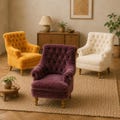 Miniature Tufted Armchair, Flocked PLA Dollhouse Lounge Chair in 1 12 1 20 1 25 and 1 30 Scale product logo