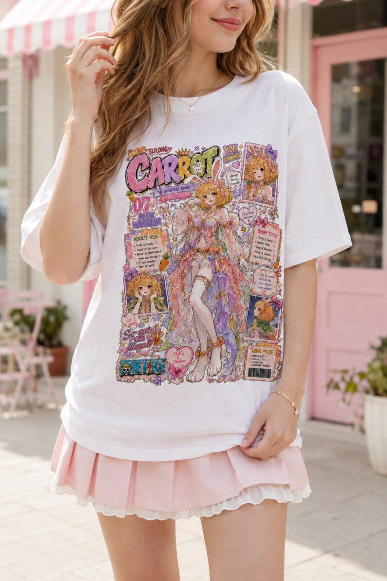 Anime Magazine Cover Aesthetic Carrot Y2K Vintage Graphic T-shirt Gift ...