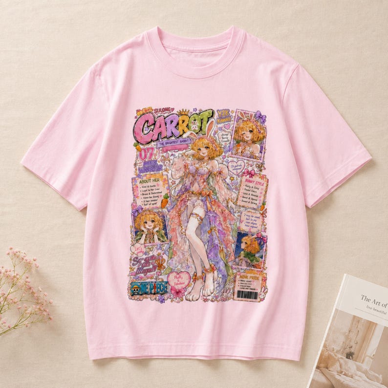 Anime Magazine Cover Aesthetic Carrot Y2K Vintage Graphic T-shirt Gift ...