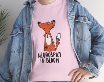 Neurospicy In Bloom Cute Floral Fox Neurodivergent