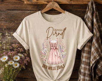 Oktoberfest Ersatz Dirndl Shirt für Damen T-Shirt mit Spruch Volksfest Bier Festival Breze Heritage Gift Lustiges Wiesn Outfit Tracht