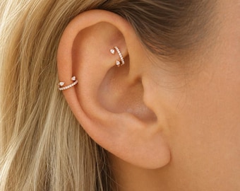 16G 316L Surgical Steel Double Hinge Pear Hoop, Hinged Segment Nose Ring, Septum Clicker Ring, Cartilage Hoop, Helix Hoop