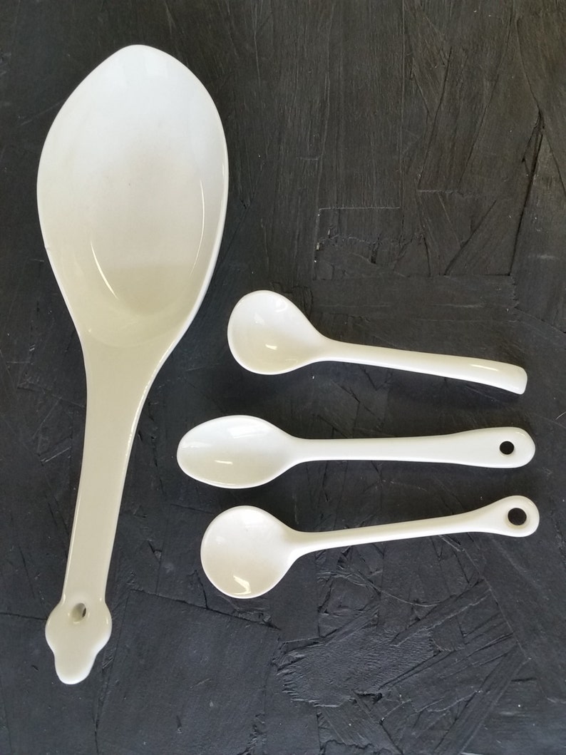 Serving Spoons Ceramic Condiment Poreclain 14 Spoons | Etsy