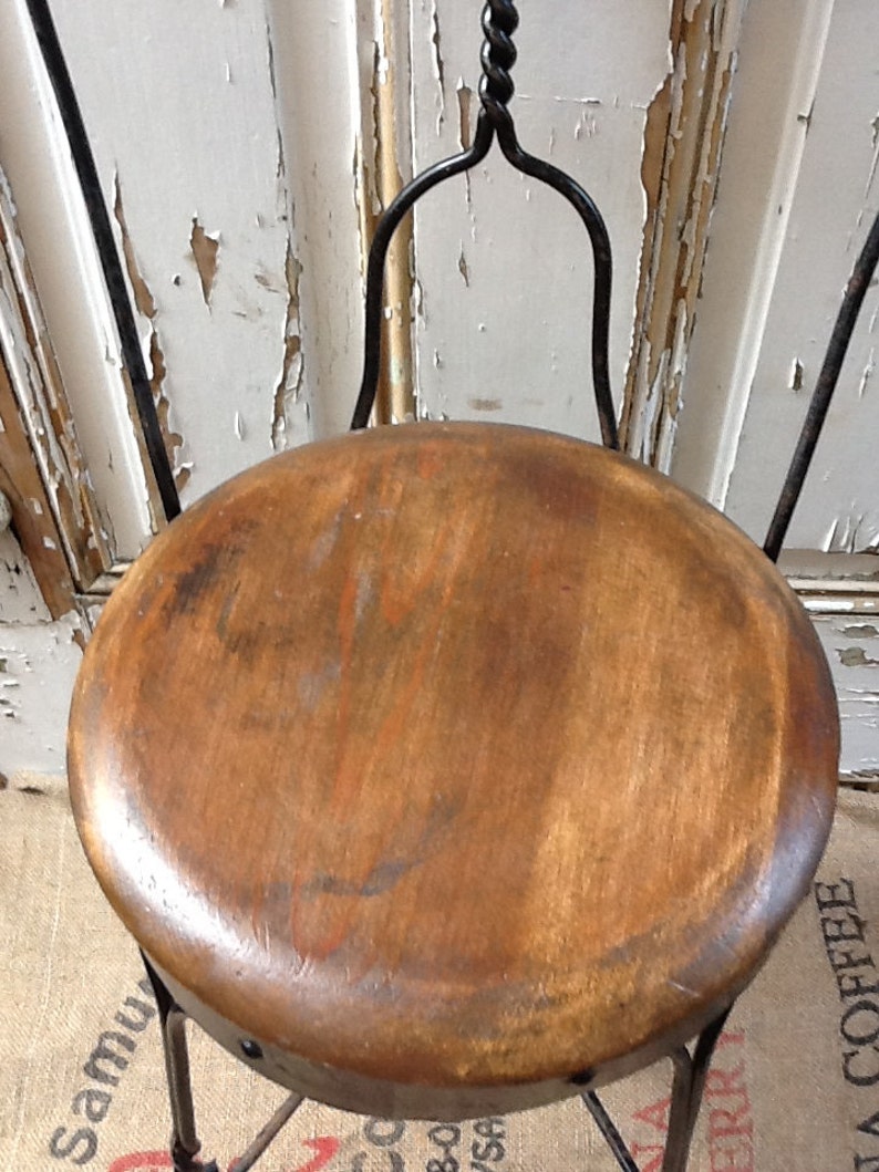Antique Iron & Wood Ice Cream Parlor Chair Etsy