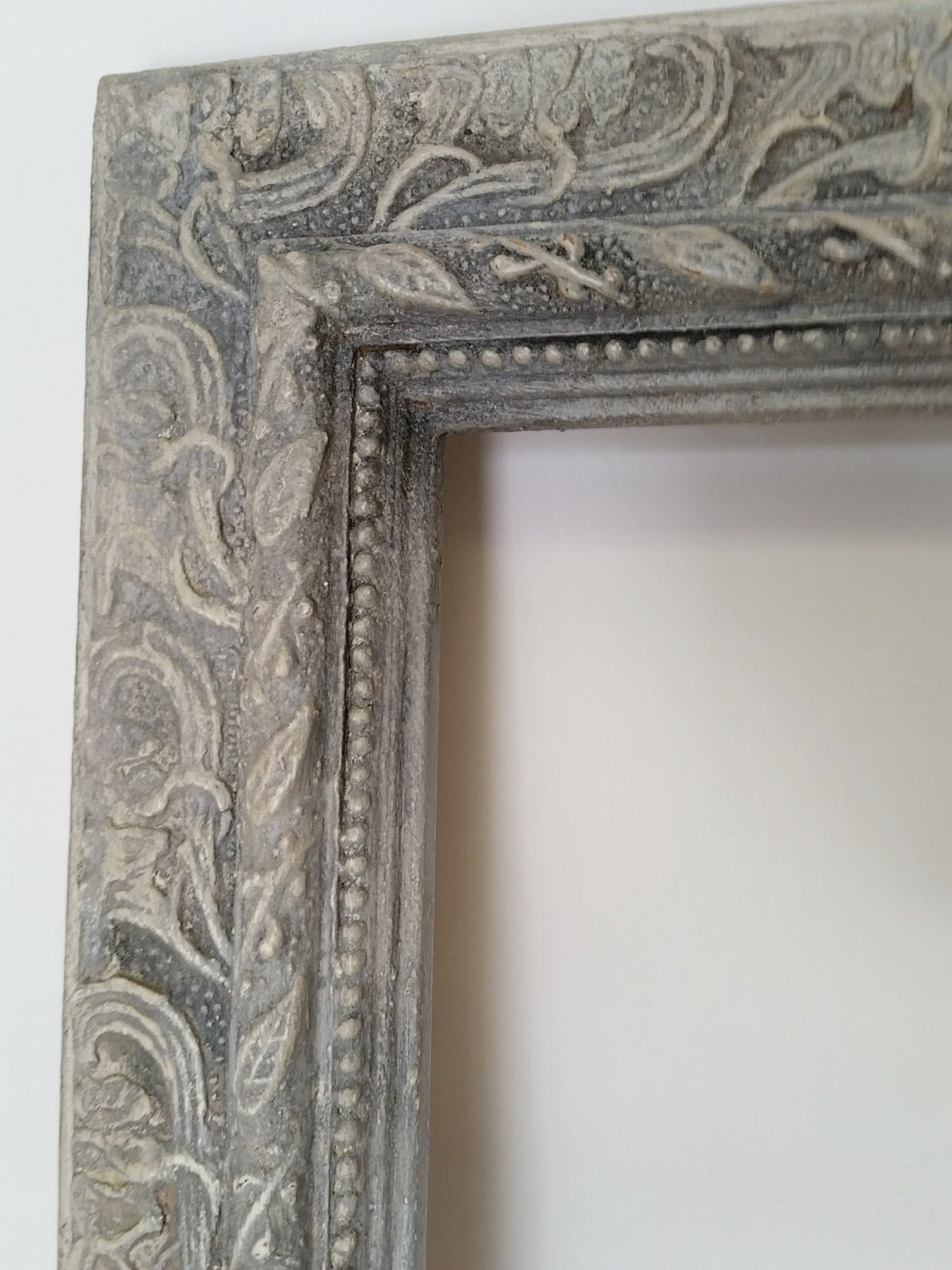 Large Ornate Vintage Wood Frame Hand Painted Aged And Distressed Large Ornate Vintage Wood Frame Hand Painted Aged And Distressed