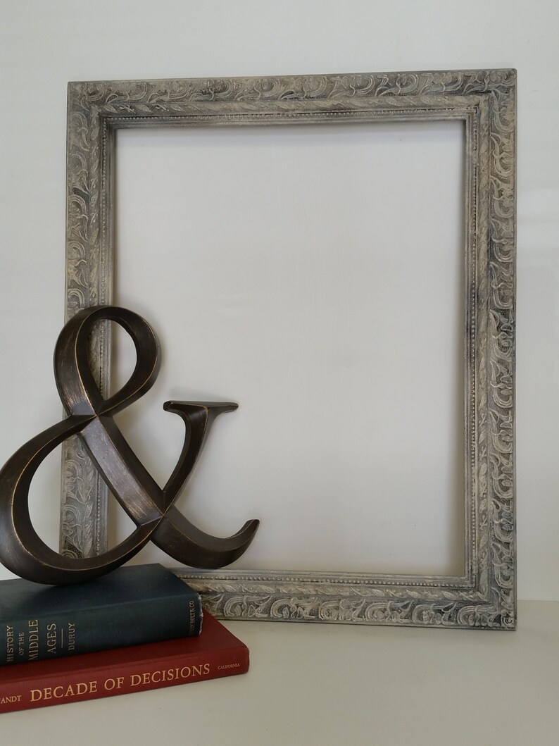 Large Ornate Vintage Wood Frame Hand Painted Aged and Etsy