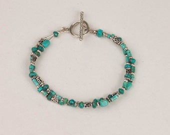 Chunky Turquoise Bracelet.turquoise Howlite Double Strand - Etsy