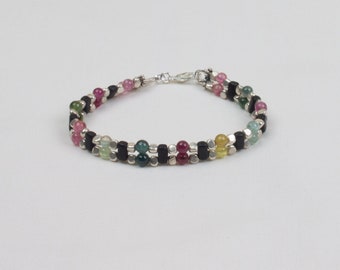 Tourmaline and Sterling Silver Bracelet