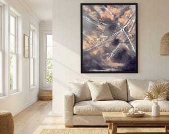 Black and copper Abstract Copper Flight print