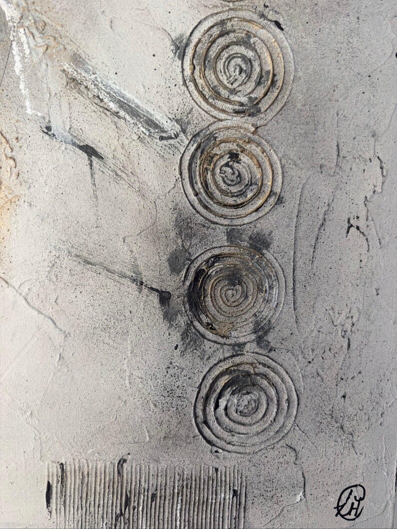 Original Abstract painting reclaimed Wall Art Canvas 80x80 cm Neutral image 7