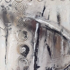 Original Abstract painting reclaimed Wall Art Canvas 80x80 cm Neutral image 5