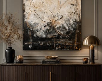 Original Reclaimed Painting on canvas called Reclaimed Bloom signed by the Artist, sustainable Art new life