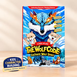 May include: A hardcover book titled The Wolf Code: Cultivate Wolf Spirit by Doris Walton. The cover features a large blue wolf with fiery eyes, two smaller wolf cubs, and text including Building Confidence, Improving Decisions, and Resilience Building.