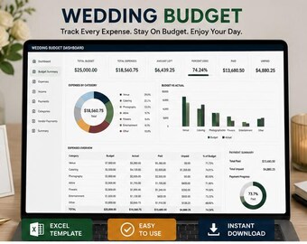 結婚式予算Excelテンプレート｜結婚式費用トラッカー｜ウェディングプランナー｜予算スプレッドシート｜即時ダウンロード