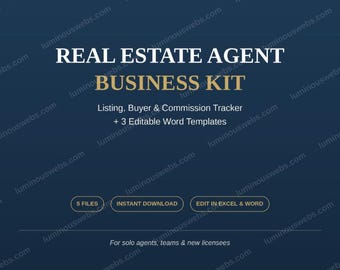 Real Estate CRM Tracker Template | Realtor Listing Buyer Commission Spreadsheet + Client Intake Closing Checklist | Digital Download