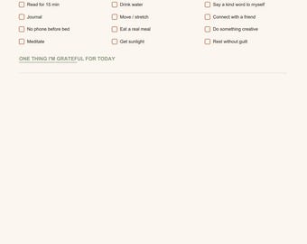 Self Care Planner