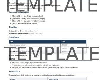 Project Proposal and Quote Agreement