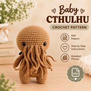 Virkmönster Paket: 6 Baby Amigurumi Gosedjur, PDF Nedladdning bild 6