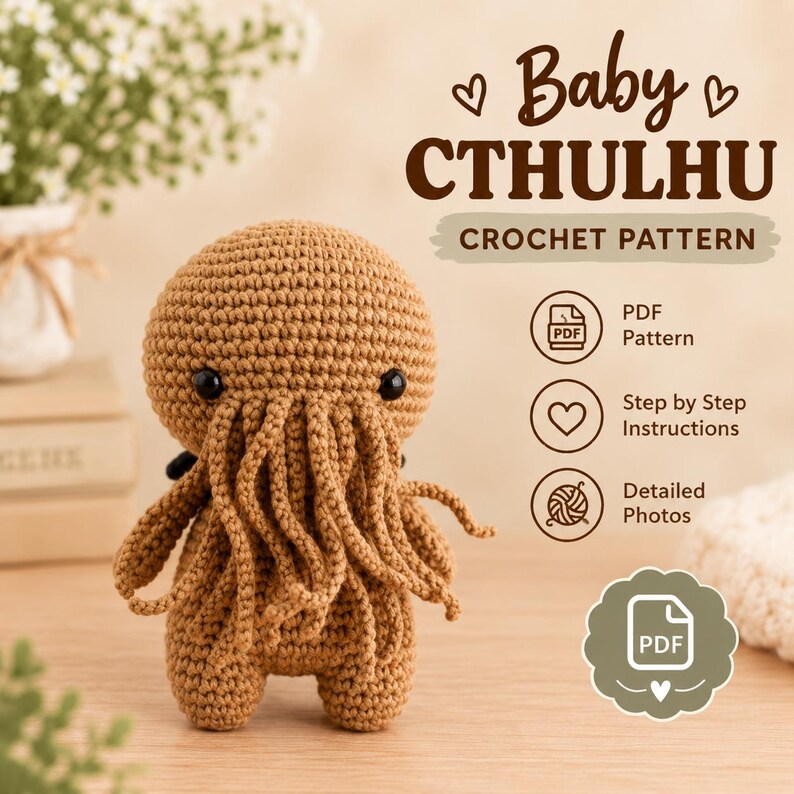 Virkmönster Paket: 6 Baby Amigurumi Gosedjur, PDF Nedladdning bild 6