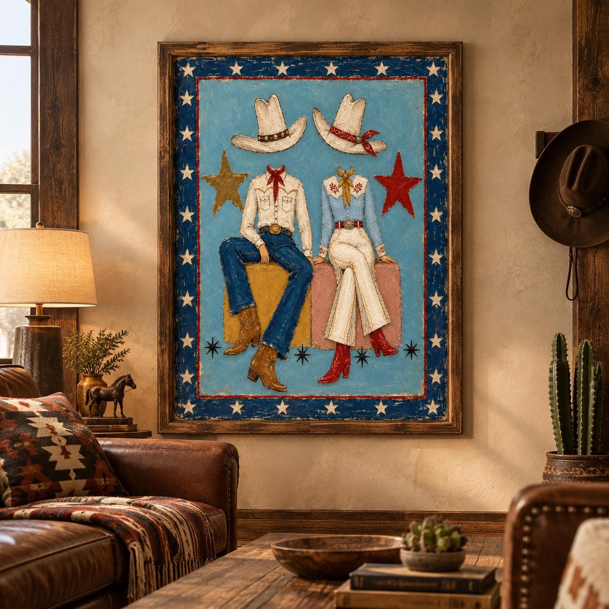 Cowgirl Wall Art Print, Pink Disco Cowboy Decor, Retro Western Printable photo 3