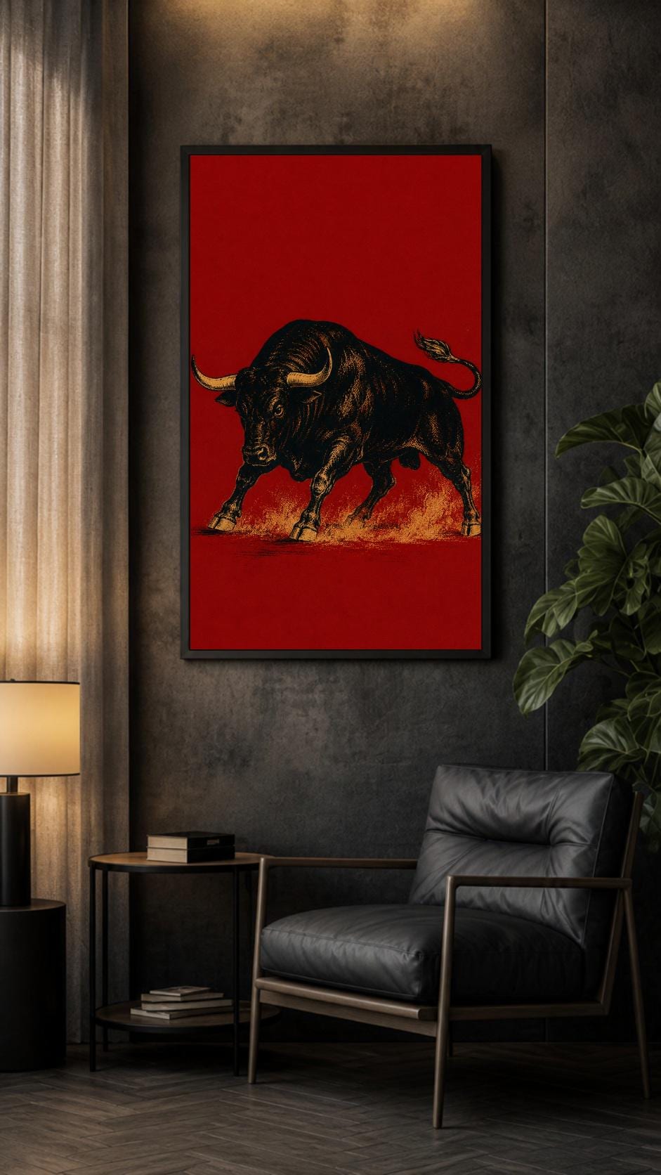 Bull Wall Art – Vintage Spanish Print, Red and Black Poster, Printable Download photo 6