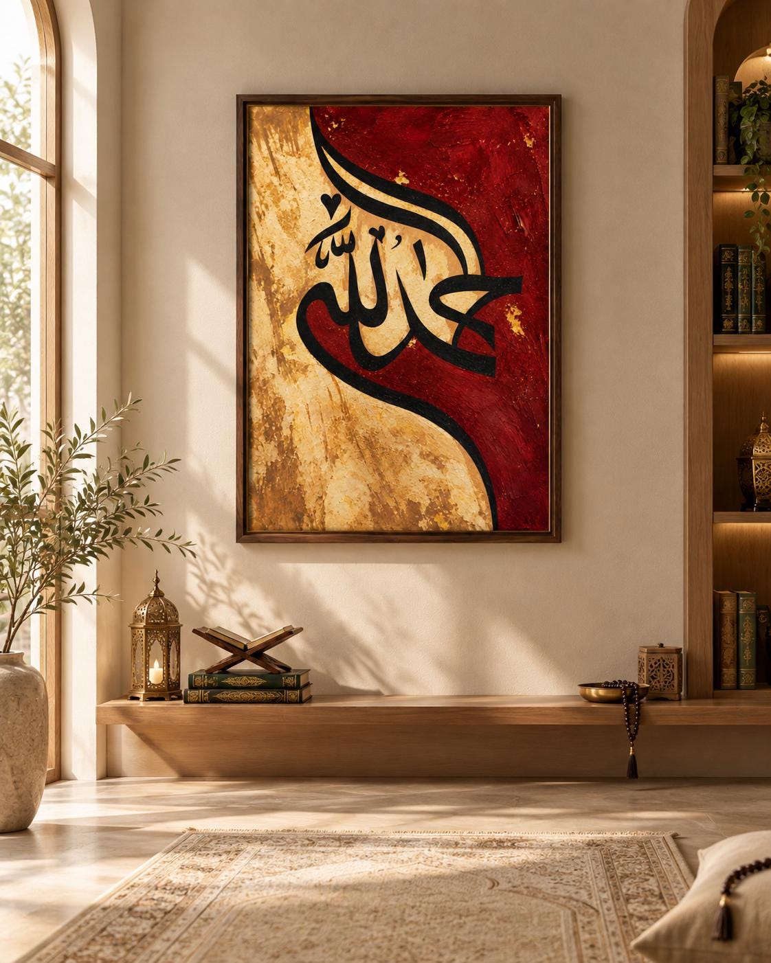 Islamic Wall Art – Alhamdulillah Calligraphy Print, Digital Download photo 5