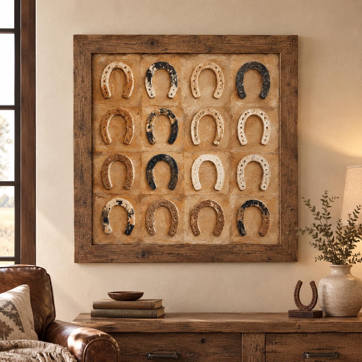 Horseshoe Wall Art Print, Good Luck Gift, Rustic Western Horse Decor photo 6