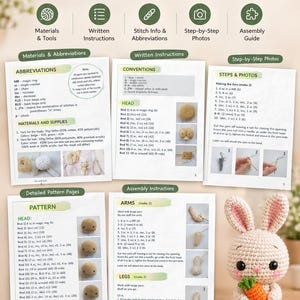 Virkmönster Paket: 6 Baby Amigurumi Gosedjur, PDF Nedladdning bild 8