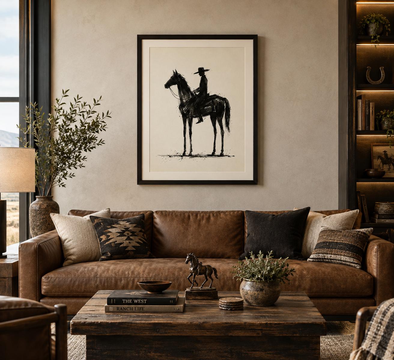 Horse Wall Art Print, Vintage Cowboy Horse Decor, Western Printable photo 3