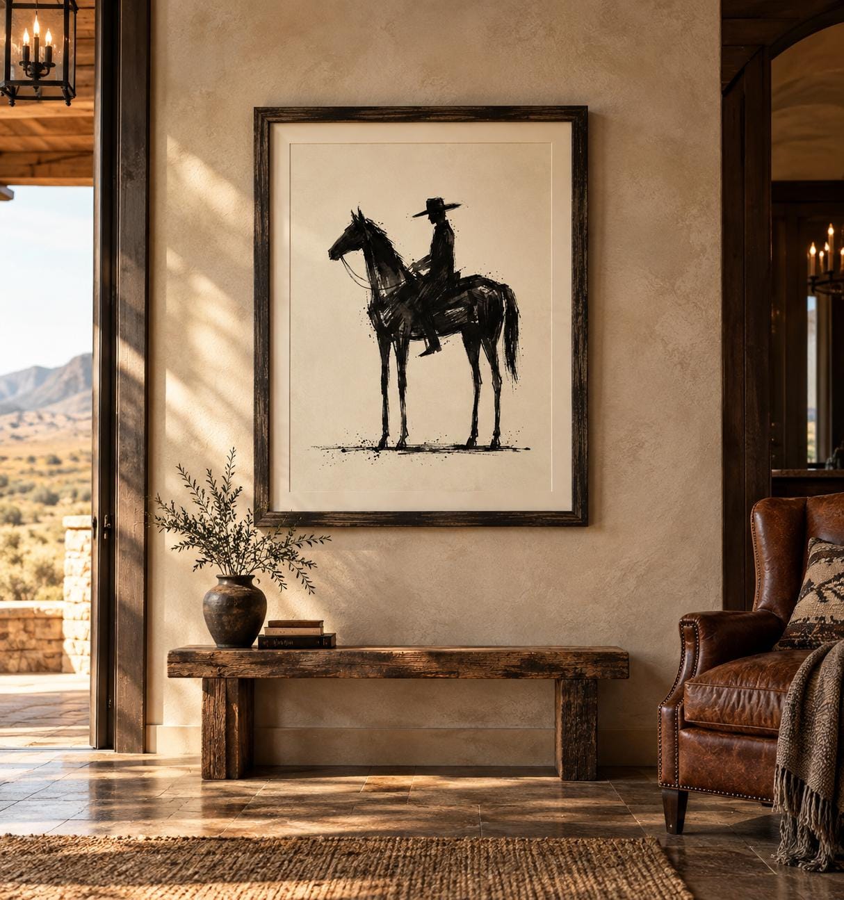 Horse Wall Art Print, Vintage Cowboy Horse Decor, Western Printable photo 7