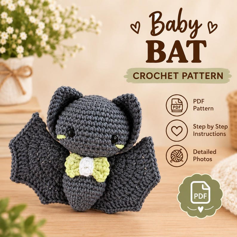 Virkmönster Paket: 6 Baby Amigurumi Gosedjur, PDF Nedladdning bild 3