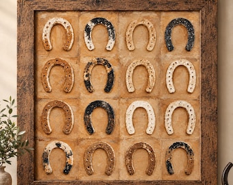 Horseshoe Wall Art Print, Good Luck Gift, Rustic Western Horse Decor