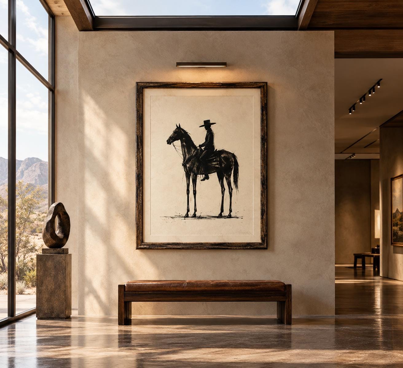 Horse Wall Art Print, Vintage Cowboy Horse Decor, Western Printable photo 6
