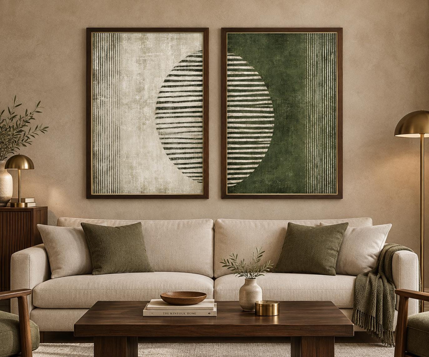 Sage Green Wall Art Set of 2, Sage Boho Prints, Green Wall Decor, Emerald Green Wall Art, Olive Green Wall Decor, Printable Set of 2 Posters photo 3