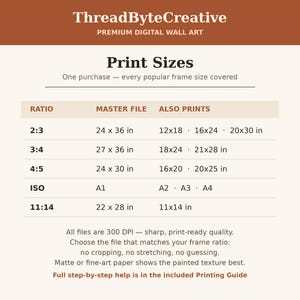 Print sizes guide for the white cat reading in bed wall art — ratios 2:3, 3:4, 4:5, ISO A and 11x14 included