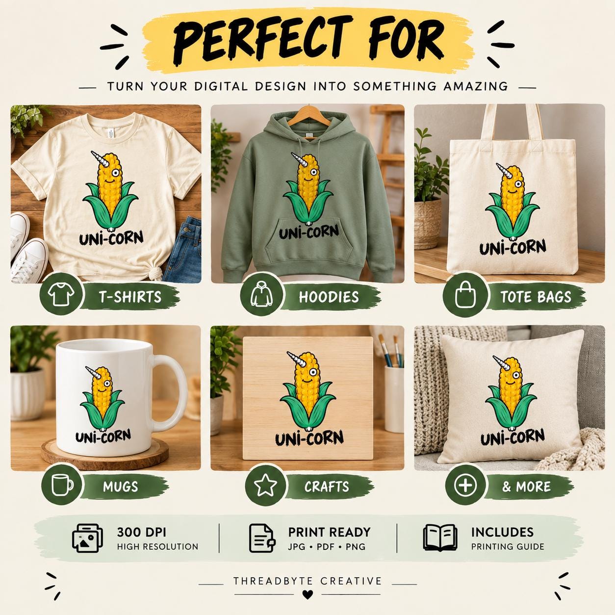 Funny Corn Shirt Design PNG - Unicorn Corn Sublimation Graphic, Corn Lover Gift for Tees photo 2