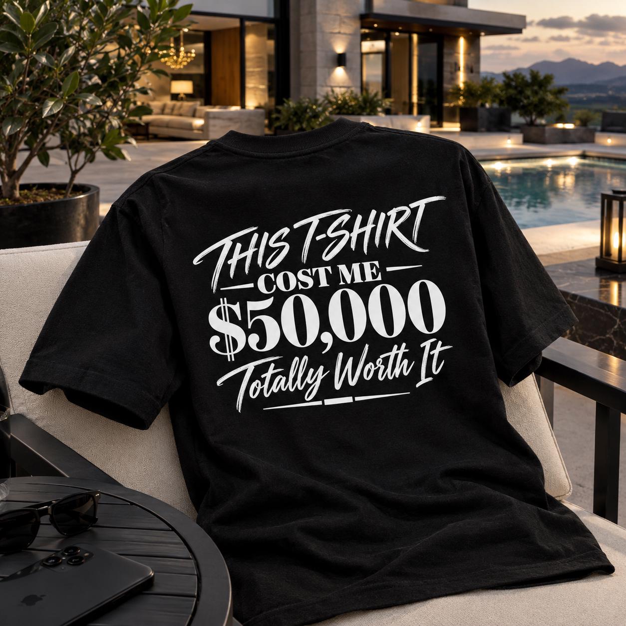 Funny Shirt Design PNG with 50000 Dollars Money Joke for Sublimation photo 3